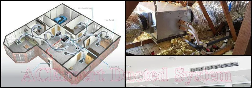 Split system vs ducted air conditioning example image of roof cavity