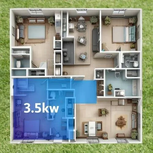 Apartment layout showing split system placement for effective maintenance and airflow optimization in Melbourne homes